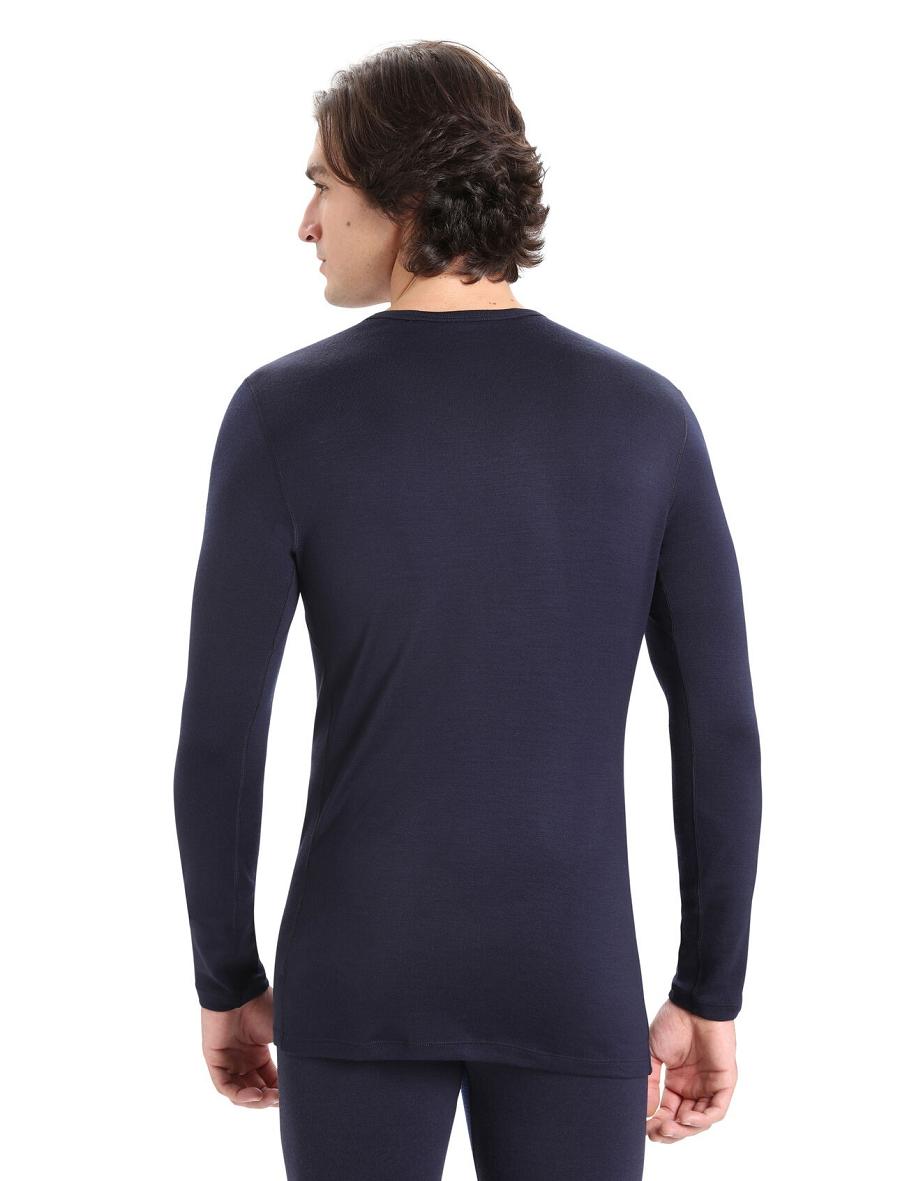 Base Layers Icebreaker Merino 260 Tech Long Sleeve Crewe Thermal Top Męskie Granatowe | PL 1550MQZA